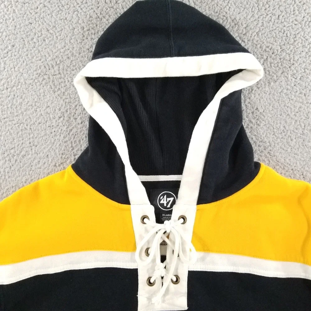 Boston Bruins '47 Hoodie Mens XL Bear Logo Lacer Superior Sweatshirt Pullover